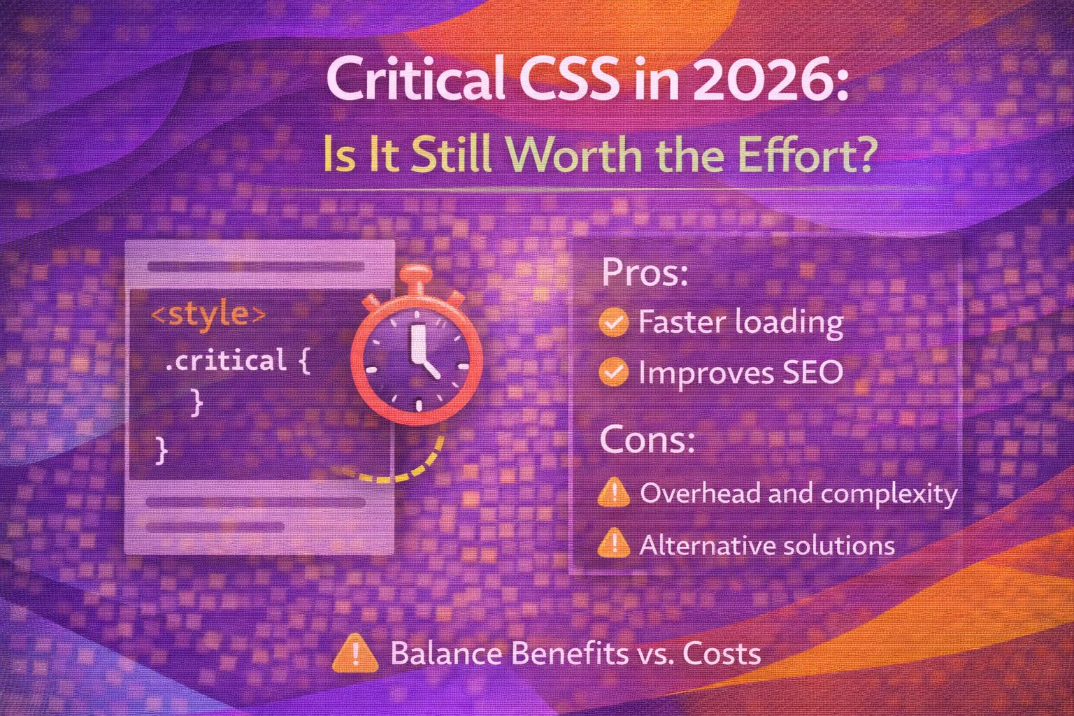 Critical CSS in 2026: Is It Still Worth the Effort?