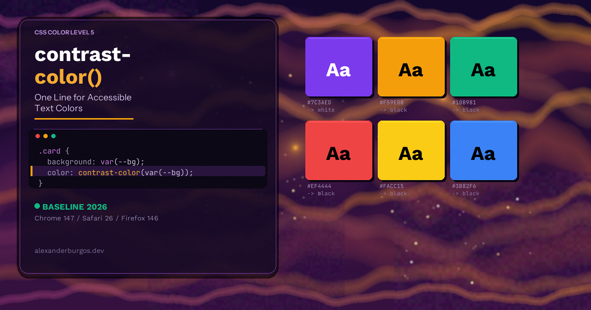 CSS contrast-color() -- One Line for Accessible Text Colors
