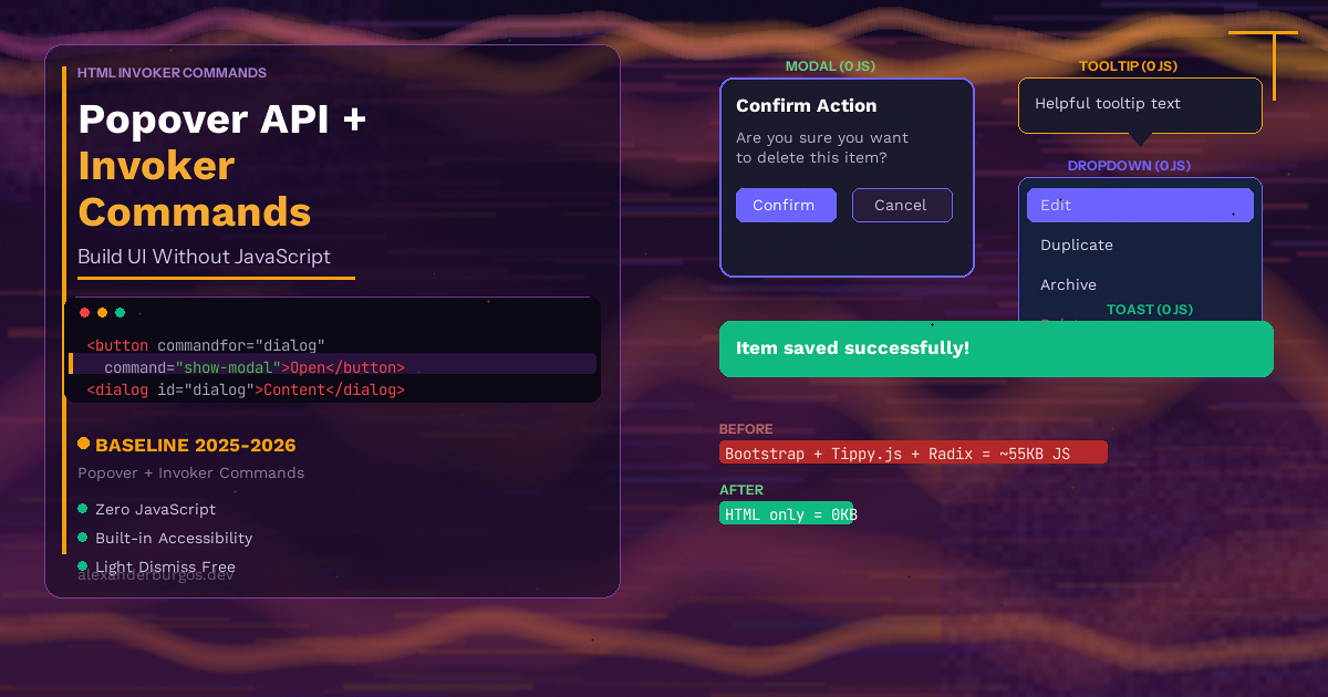 Popover API + Invoker Commands -- Build UI Without JavaScript