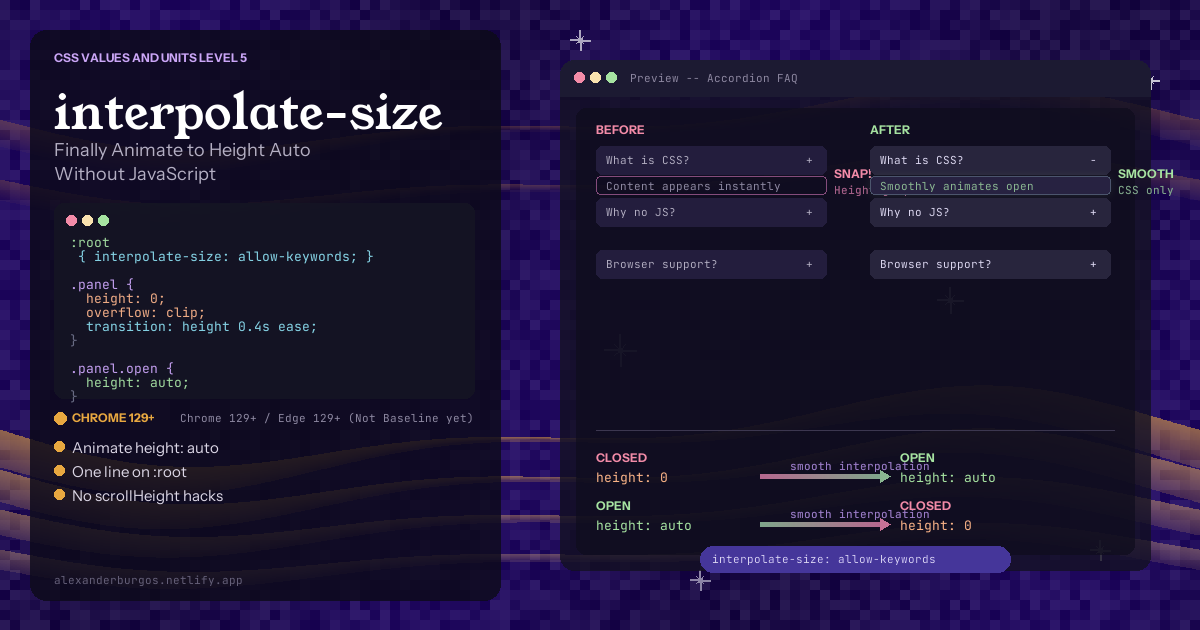 CSS interpolate-size -- Finally Animate to Height Auto Without JavaScript