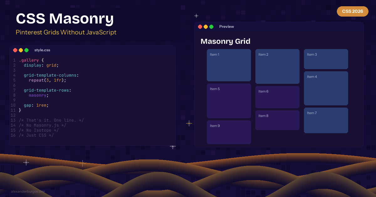 CSS Masonry Layout -- Pinterest-Style Grids Without JavaScript
