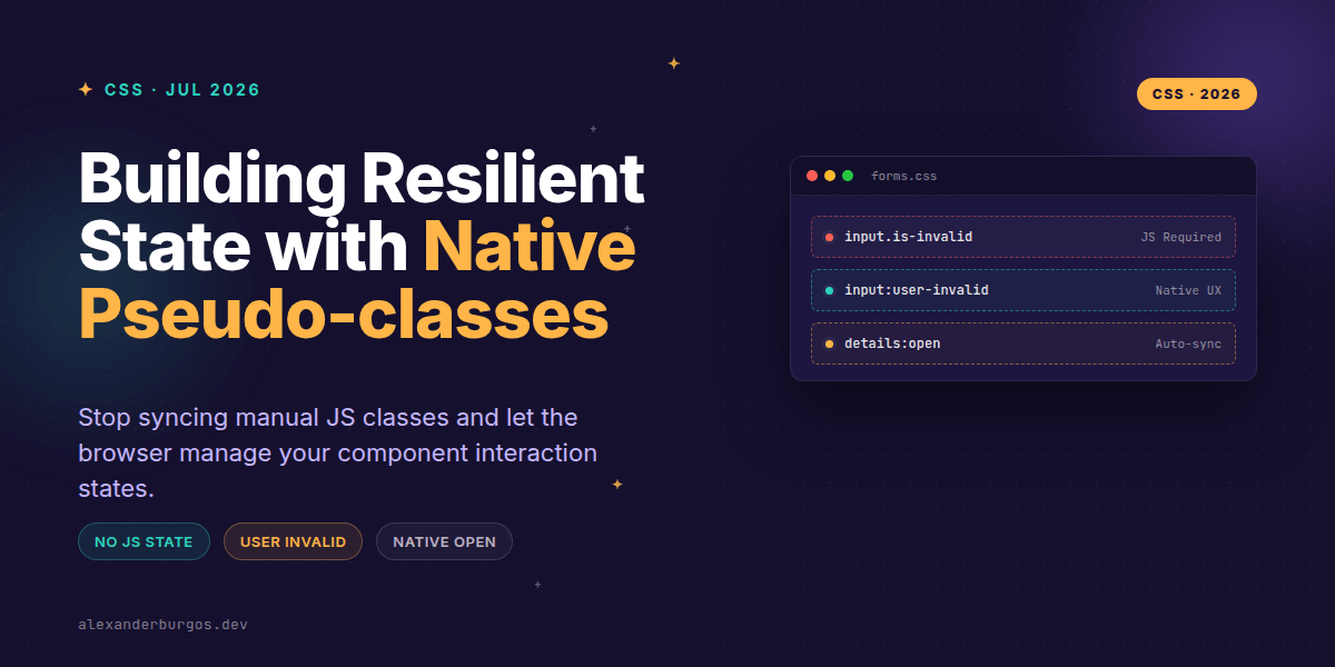 Clean UX with CSS :open and :user-invalid States