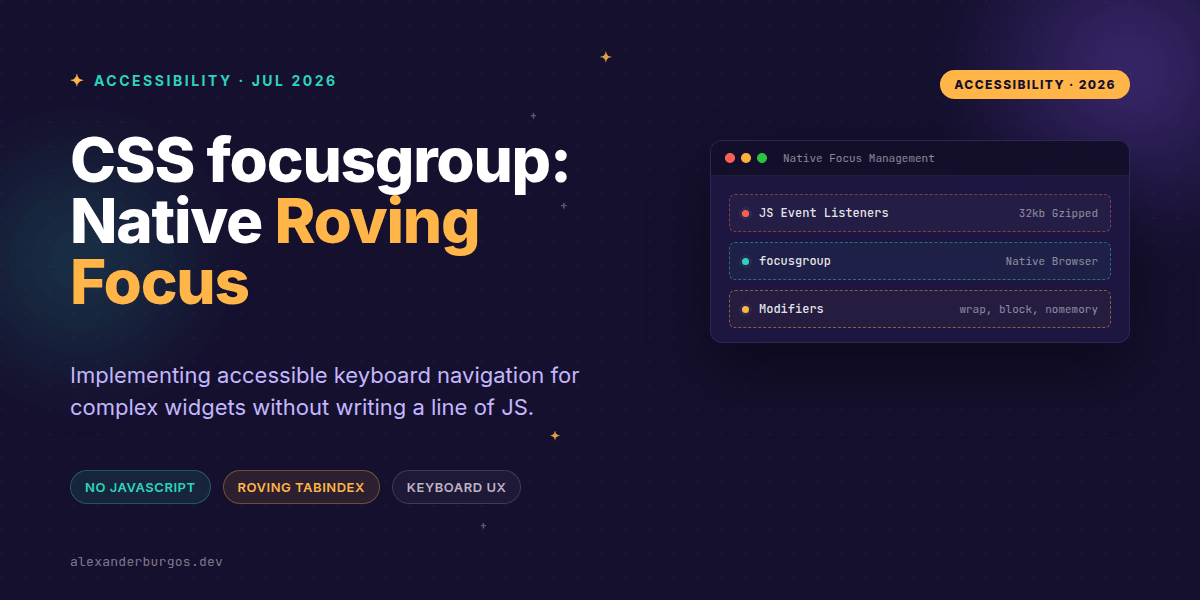 CSS focusgroup: Native Roving Focus Management