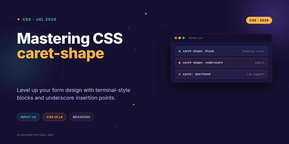 Mastering CSS caret-shape for Better Text Input UX