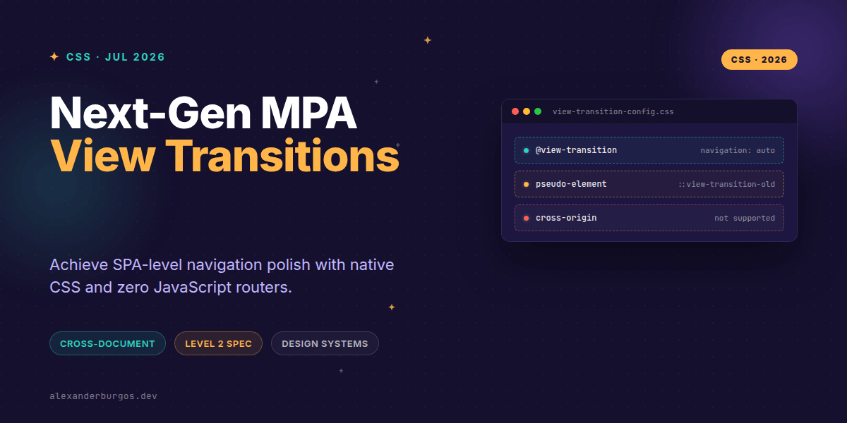 Production CSS View Transitions for Multi-Page Apps