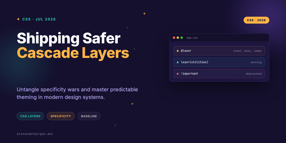 CSS Cascade Layers: Shipping Safer Design Systems