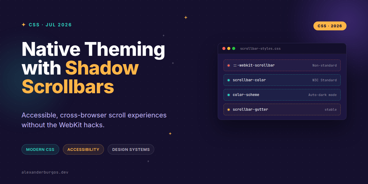 CSS Shadow Scrollbars: Native Theming and UX