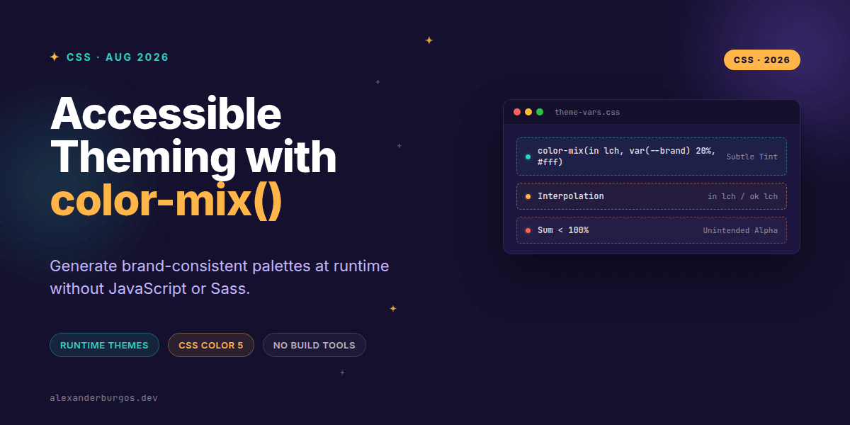 Mastering CSS color-mix() for Accessible Design Systems