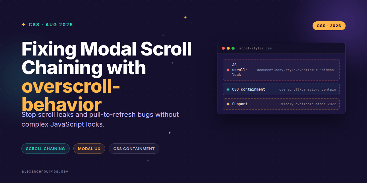 Fixing Modal Scroll Chaining with CSS overscroll-behavior