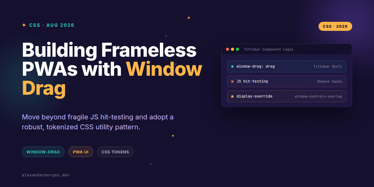 Mastering CSS window-drag for Modern PWA Design Systems