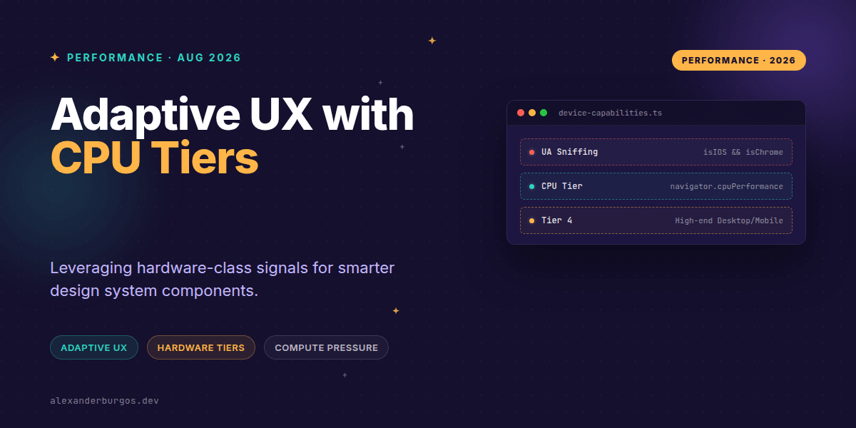 CPU Performance API: Adaptive UX Without the Guesswork
