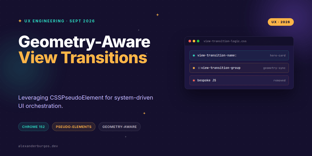 Geometry-Aware View Transitions with CSSPseudoElement