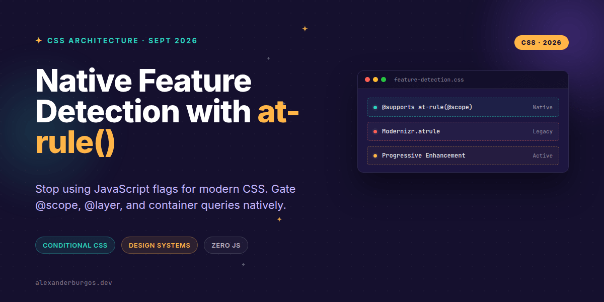 CSS at-rule() in @supports for robust feature detection