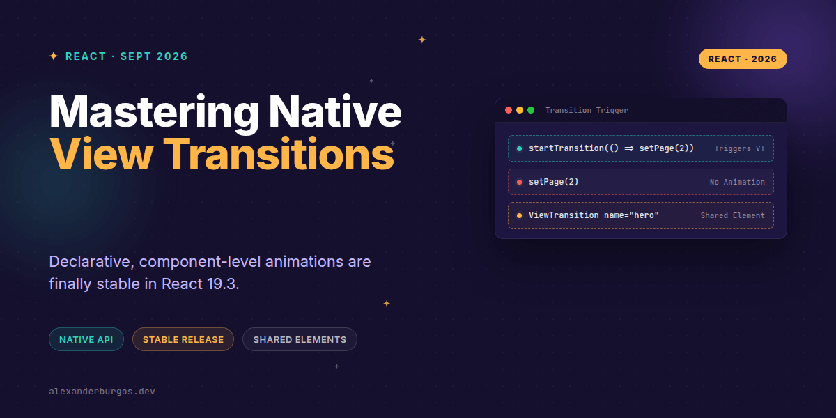 React 19.3: Mastering Native View Transitions