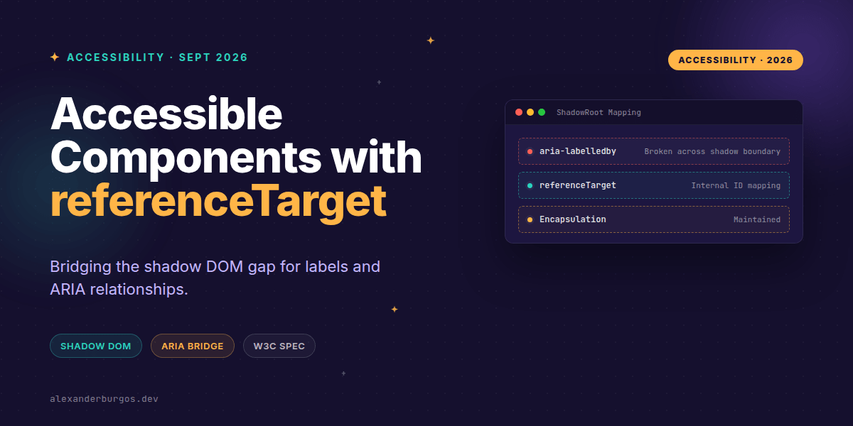 Accessible Web Components with ShadowRoot referenceTarget