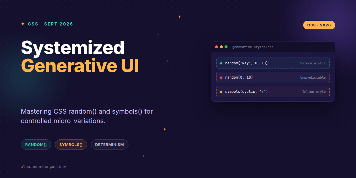 CSS random() and symbols() for Generative UIs