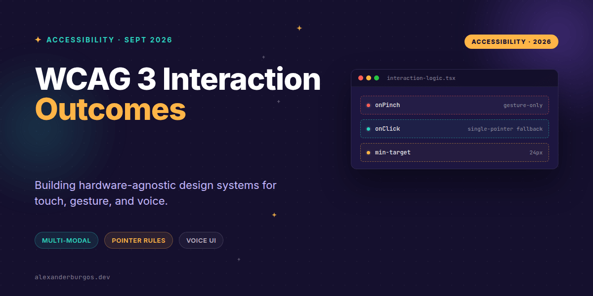 WCAG 3 Interaction Patterns: Multi-Modal UX Engineering