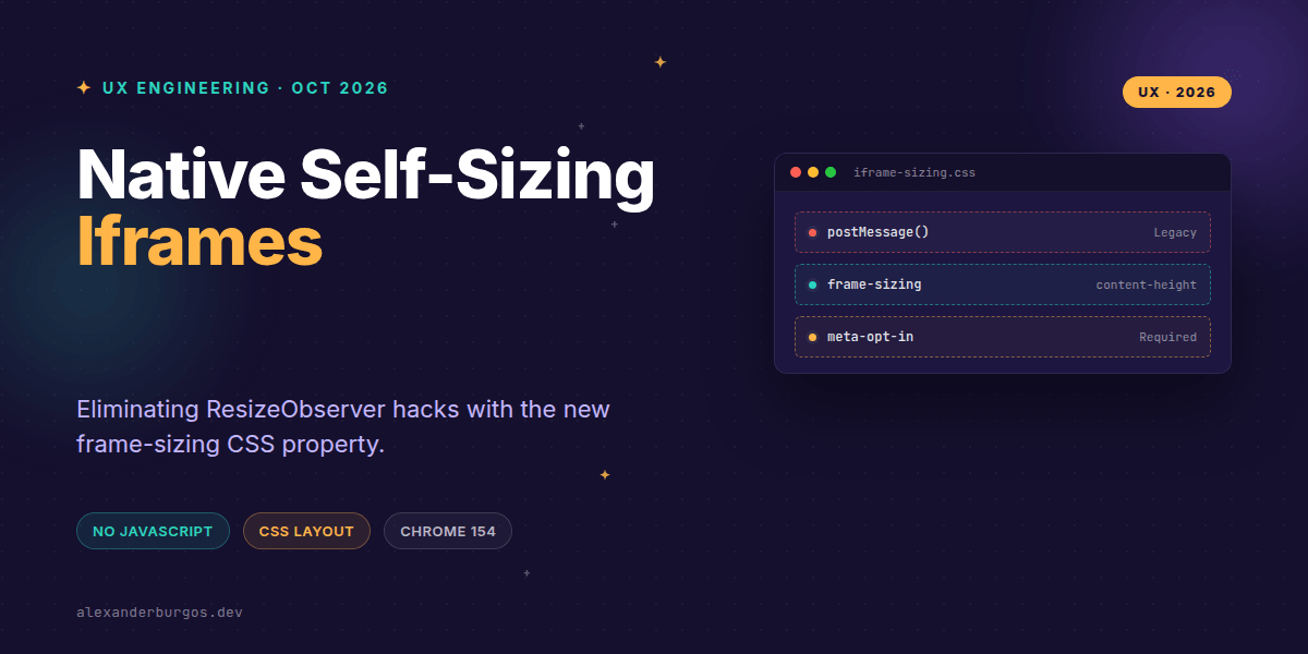 Chrome 154: Native Self-Sizing Iframes Without JavaScript