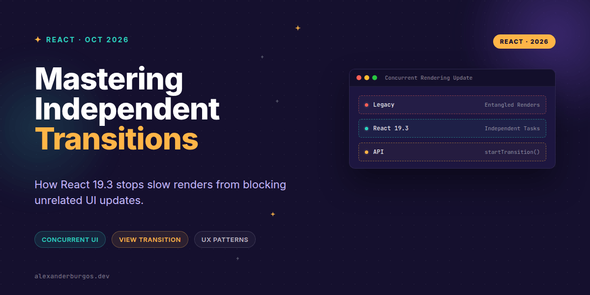 React 19.3: Why Independent Transitions Change Design Systems