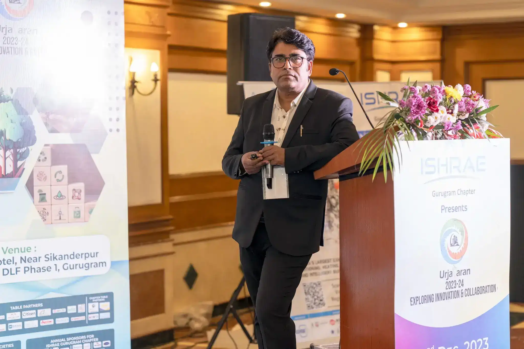 Adhunik Hvac Projects Private Limited's Director Mr. Sanjay Chauhan giving speech in ISHRAE Event about an HVAC System