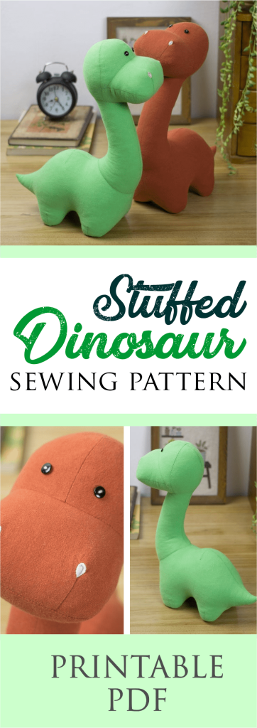 PDF Mini Dinosaur with Egg-shaped Sleeping Bag Sewing Pattern