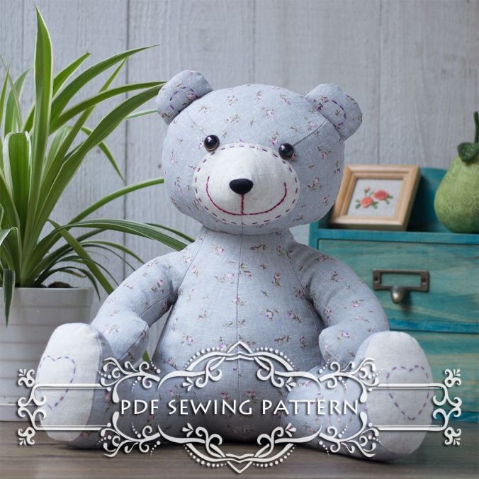 How to Sew a Beginners Keepsake Memory Bear Plush Stuffed Animal! Printable  PDF Sewing Pattern! 