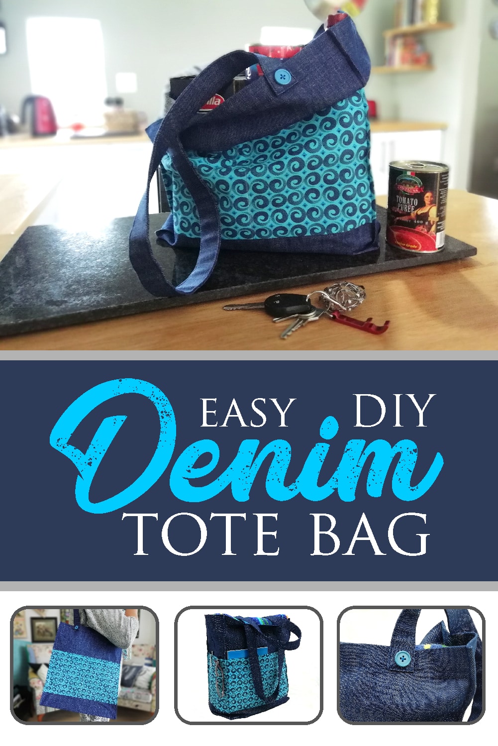 How to Sew a Tote Bag with Flat Bottom | Tote bag for beginners