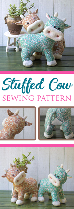 Share this Stuffed Cow Sewing Pattern on Pinterest!