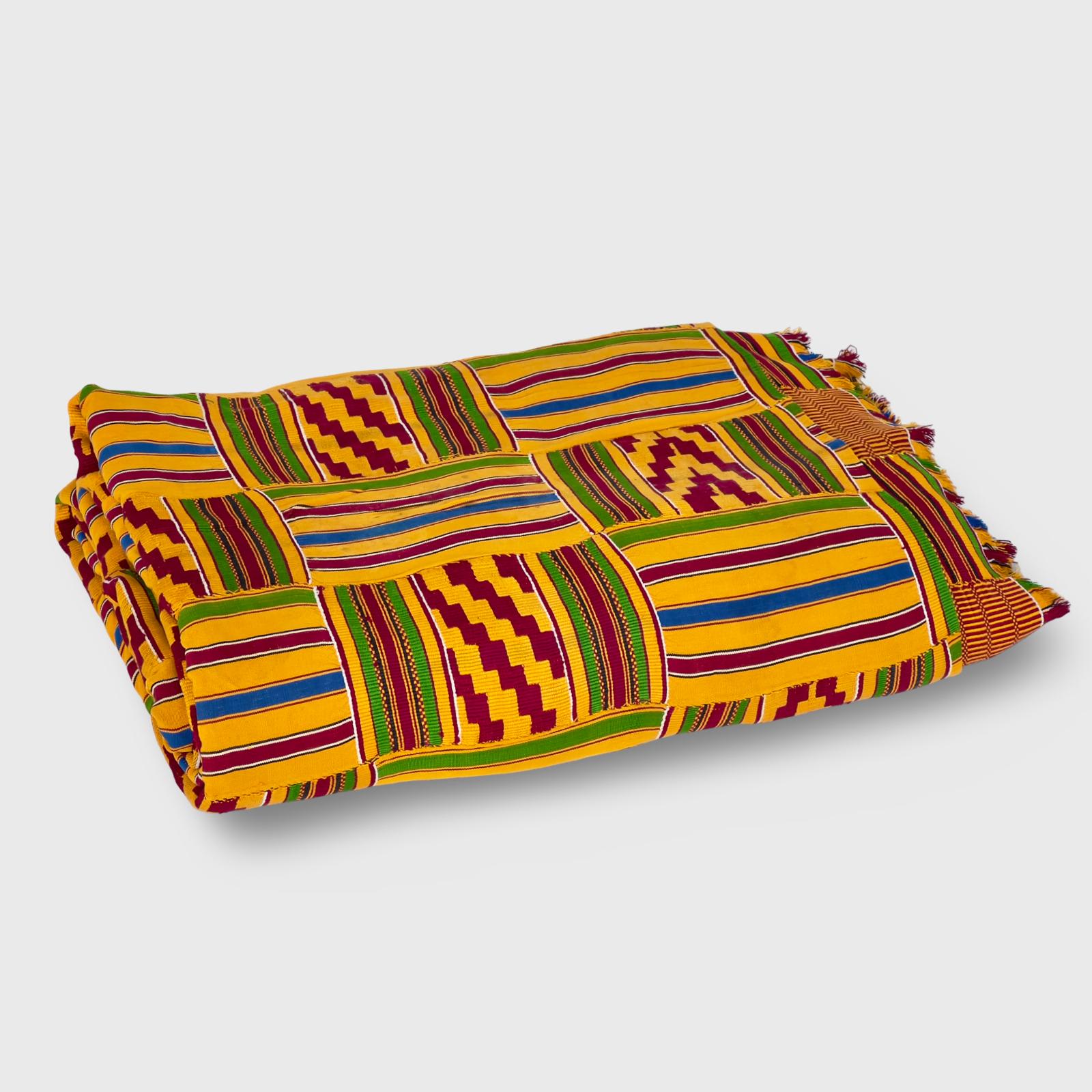 Antique Ashanti Kente – Gold, Green & Red