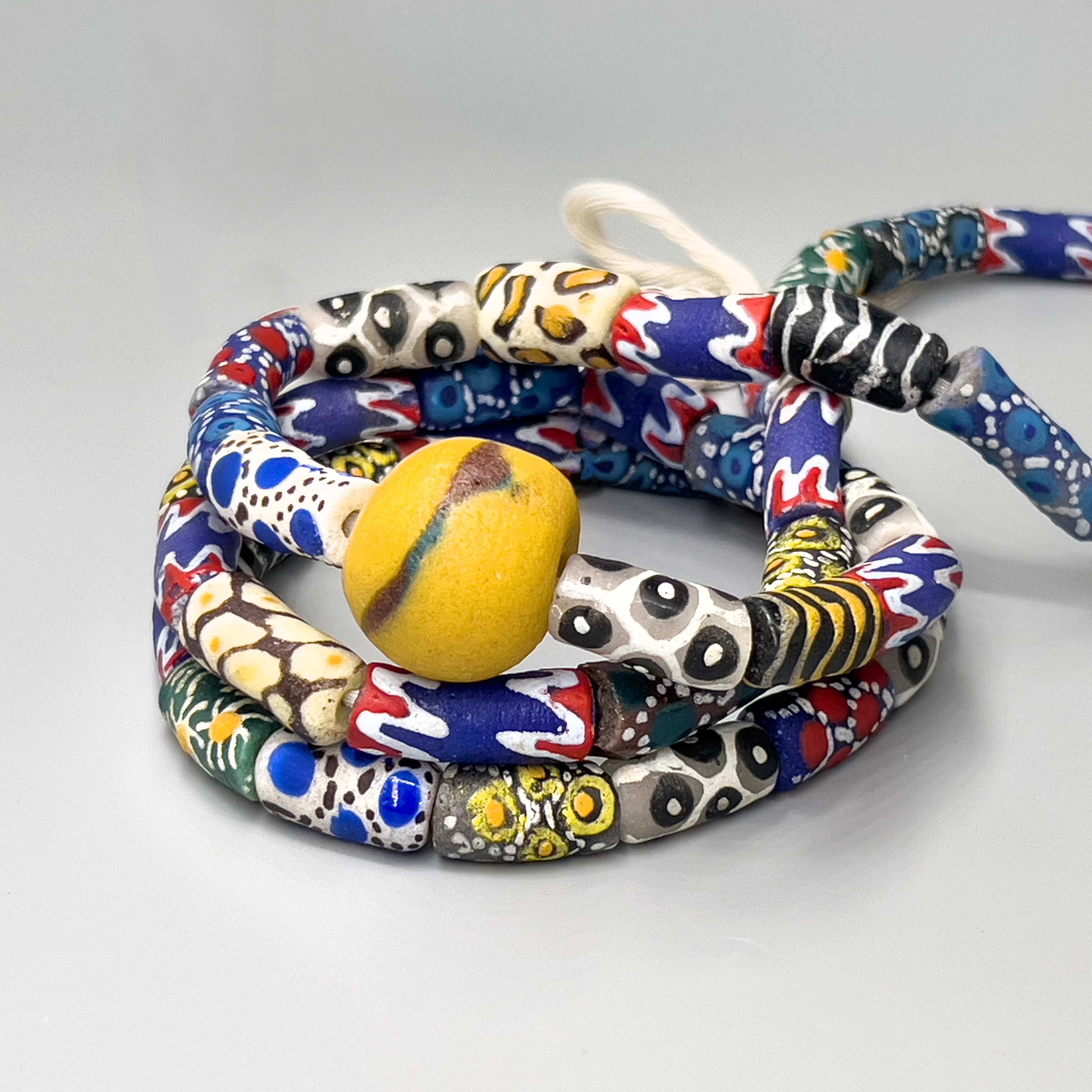 Krobo Powder Glass Beads - 49 pieces