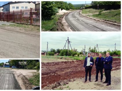 Виктор Гуснай проверил ход строительства дороги в хуторе Апаринском