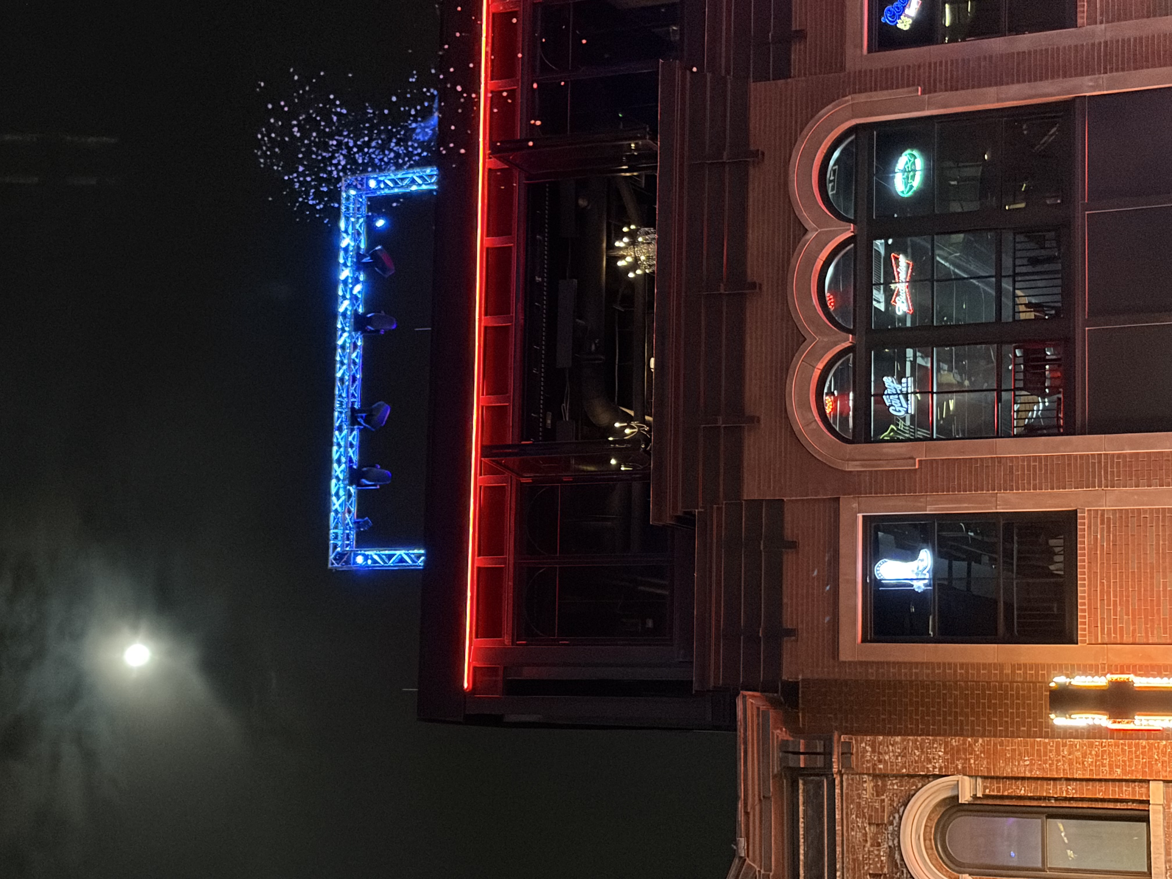Moonlight over Broadway in Nashville.