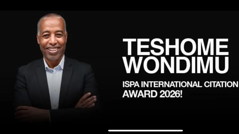 Teshome Wondimu Honored with Prestigious ISPA International Citation of Merit Award