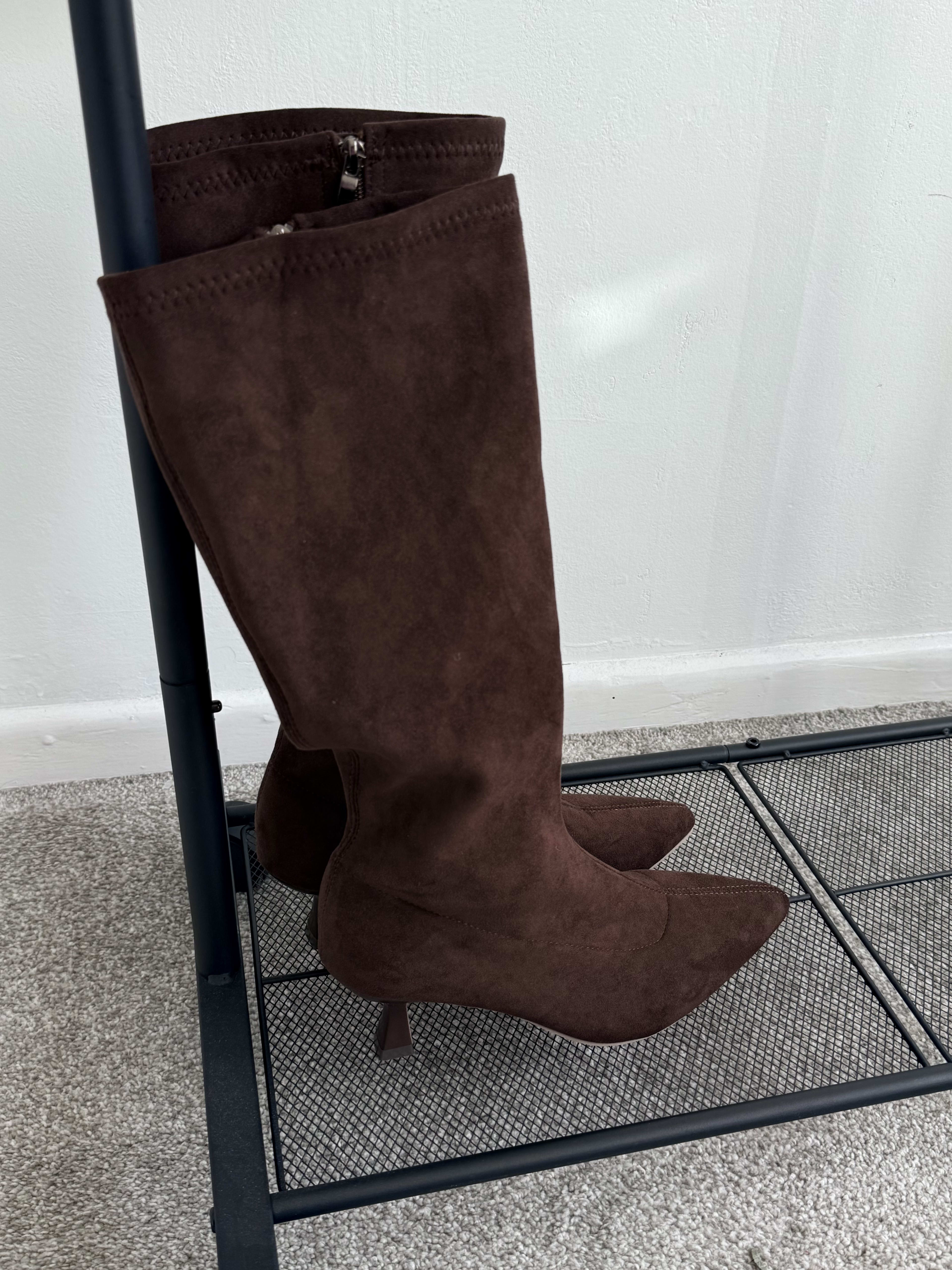 Suede Knee High Boots