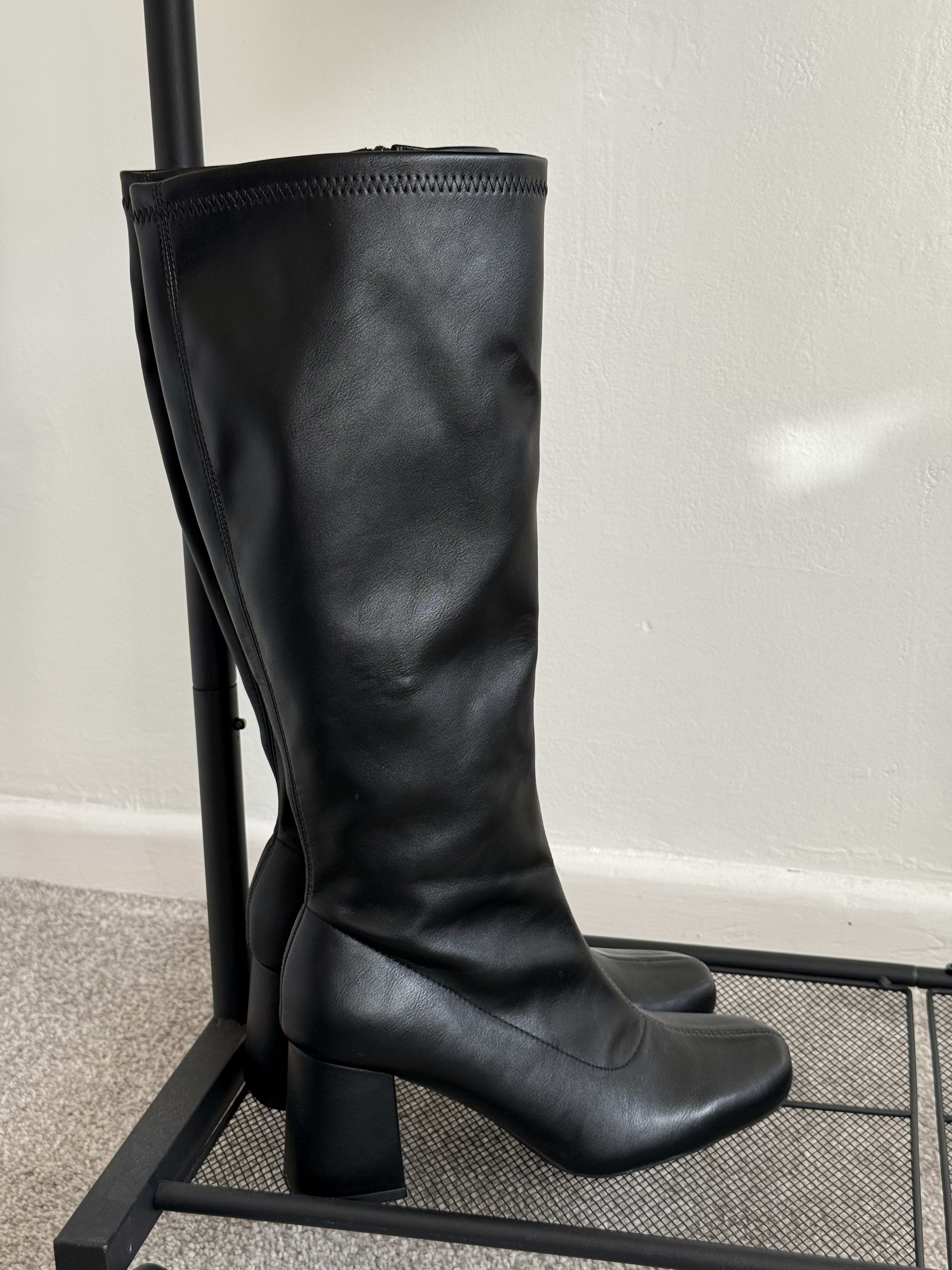 Black Square Heels