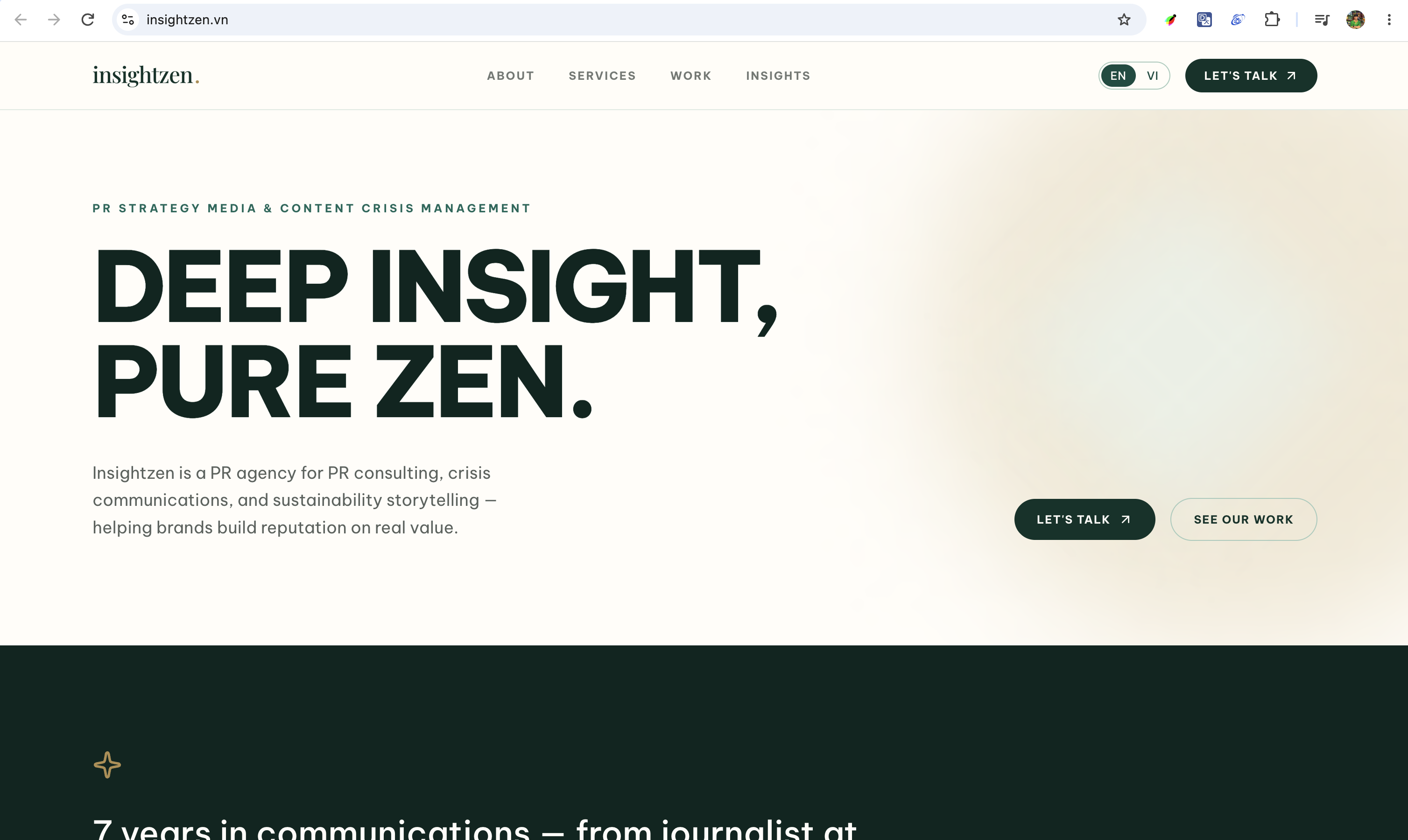 Insightzen – Website Agency Truyền thông & PR