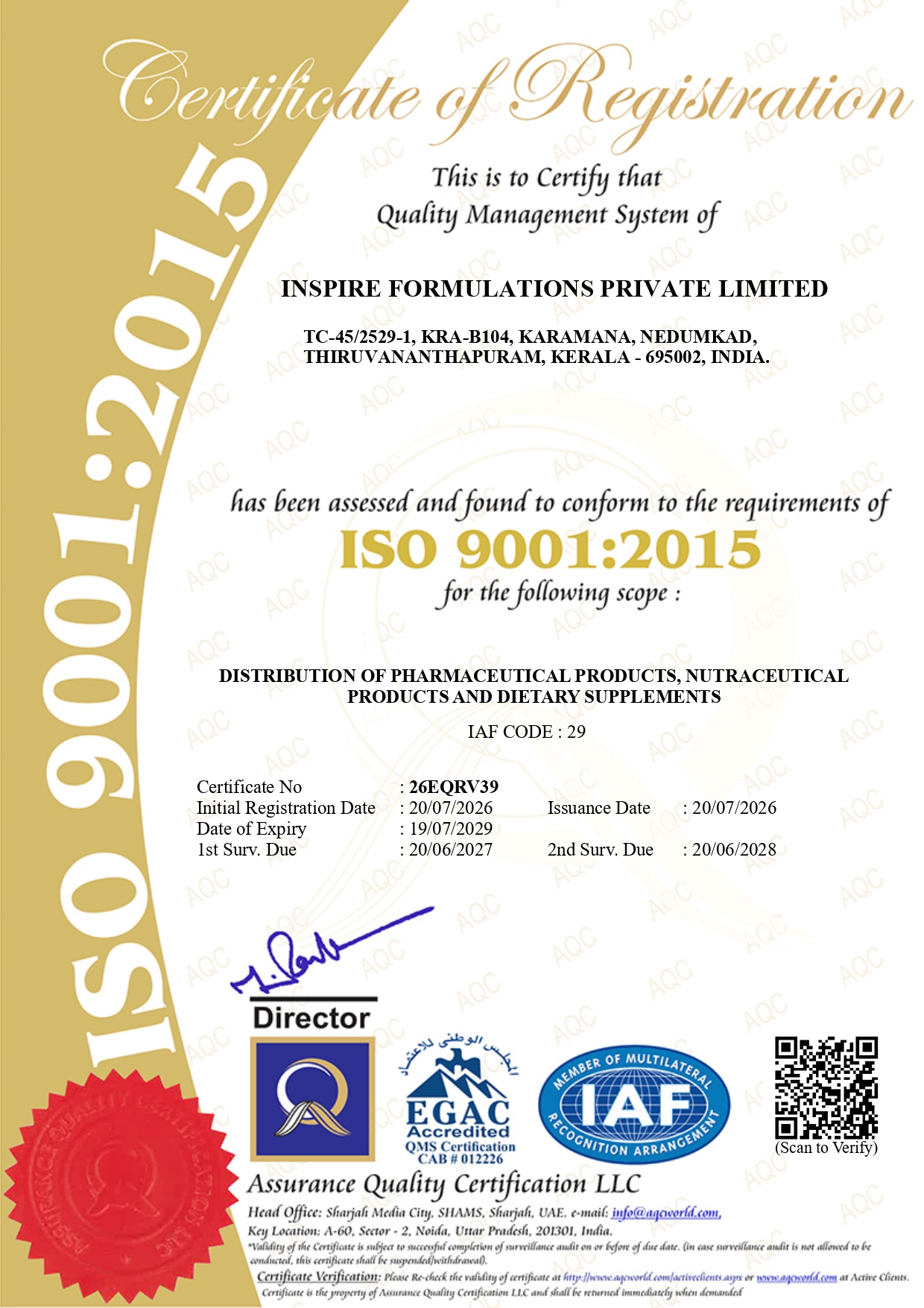 ISO 9001:2015 Certificate