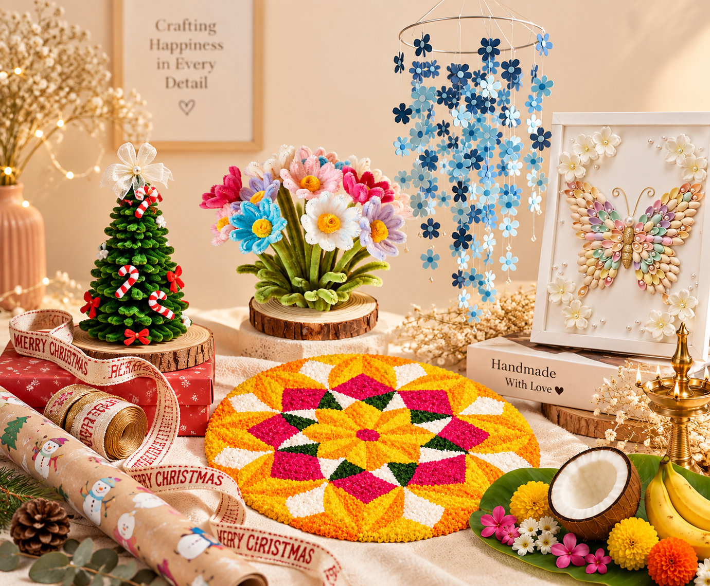 Handmade craft items and quilling art