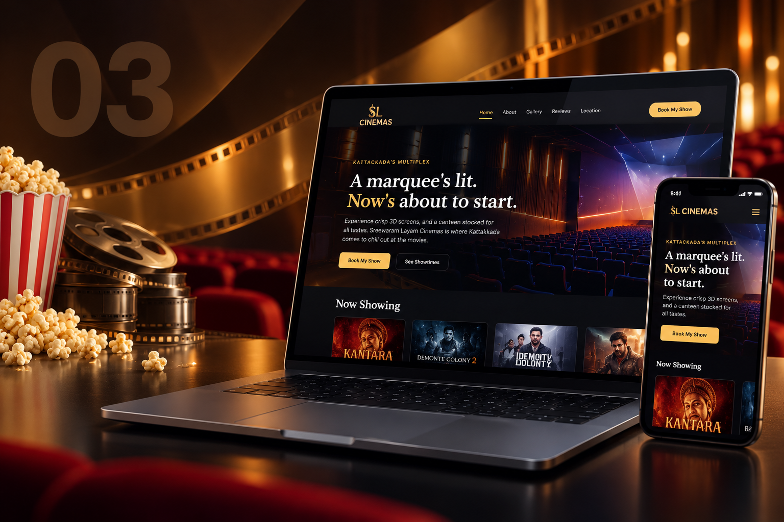 SL CINEMAS website design