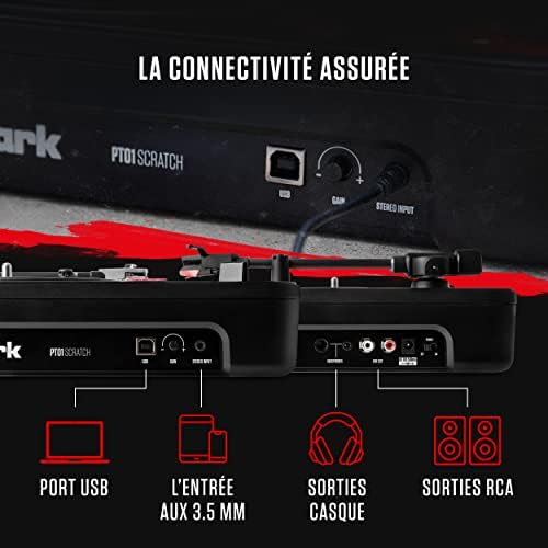 Vue 6 de Numark Pt Scratch Platine