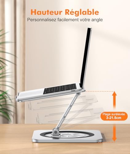 Vue 4 de Support Ordinateur Portable Rotation