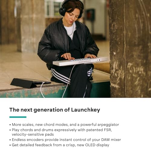 Vue 2 de Novation Launchkey Blanc Mk