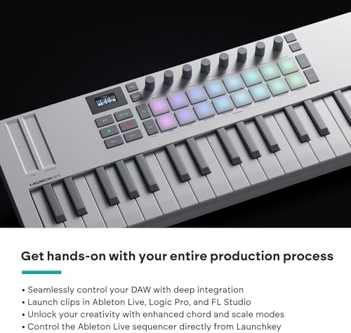 Vue 3 de Novation Launchkey Blanc Mk
