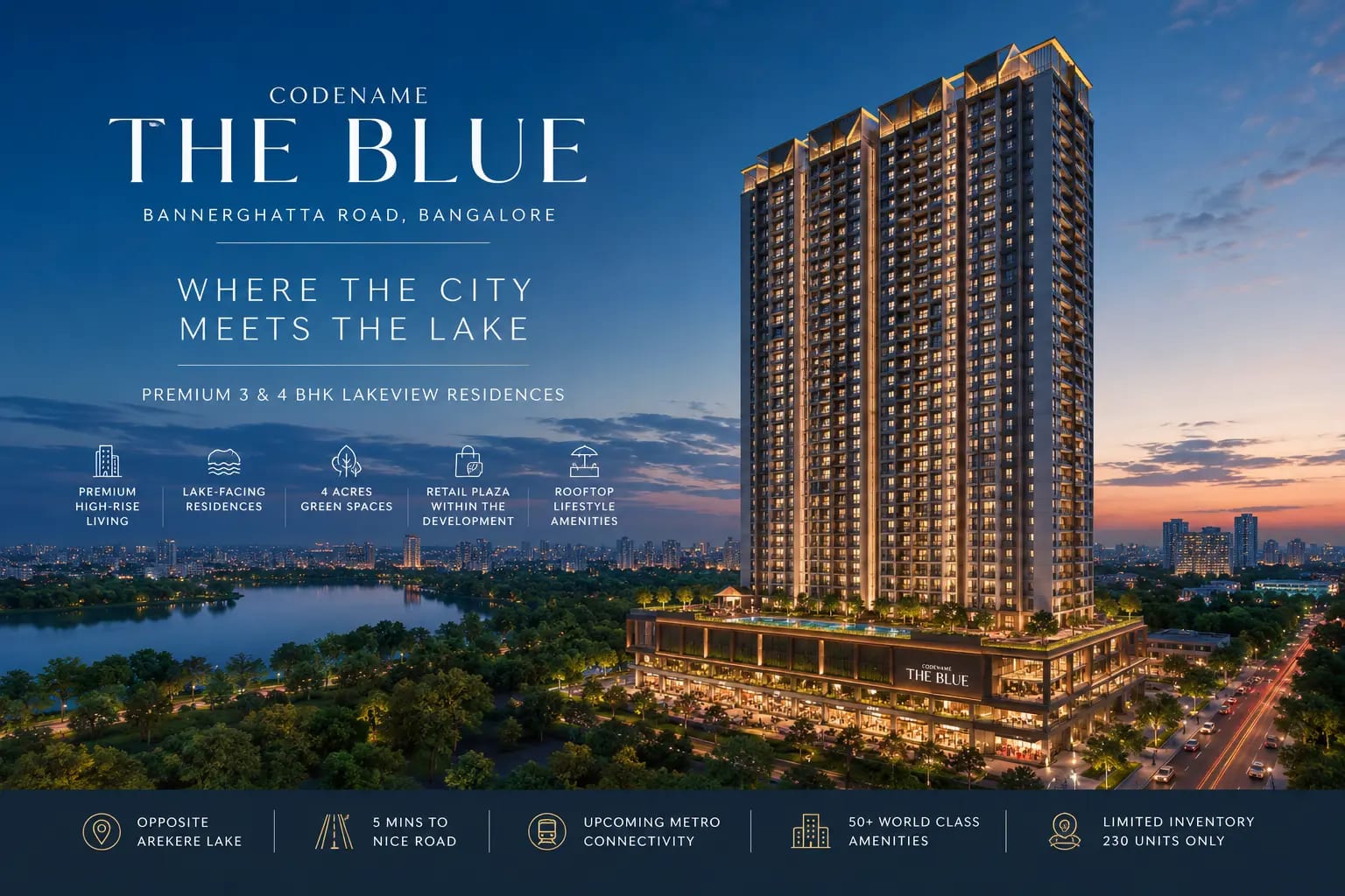 Codename The Blue Bannerghatta | Lakeview Luxury Homes in Bannerghatta Main Road, Bangalore