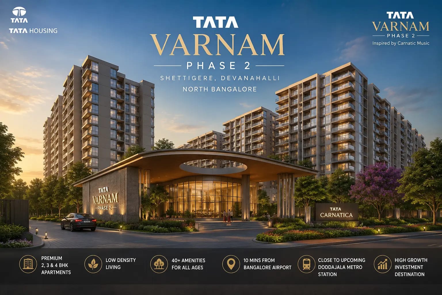 Tata Varnam Phase 2 | Shettigere | 2, 3 & 4BHK in Shettigere, Devanahalli, Bangalore
