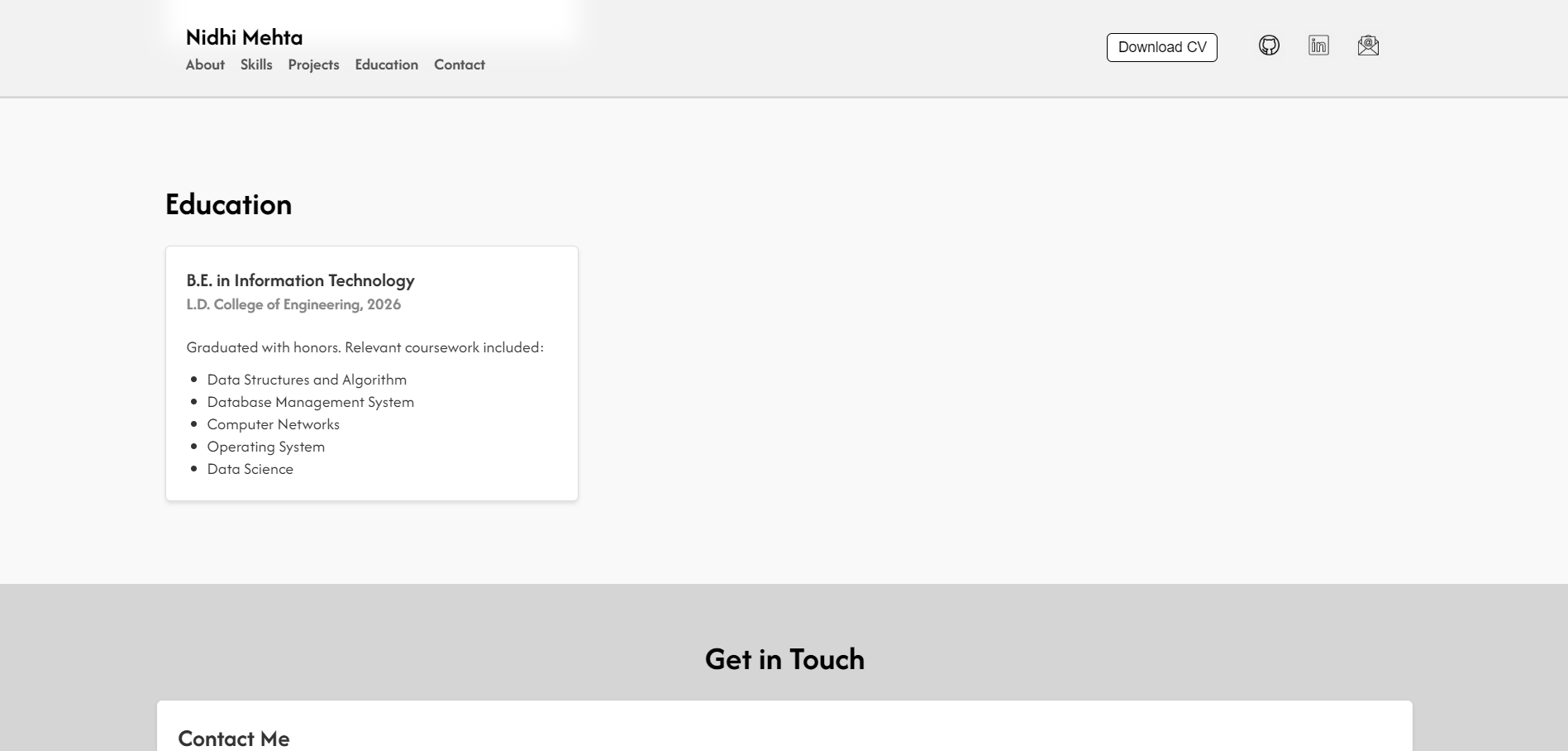 Portfolio Page