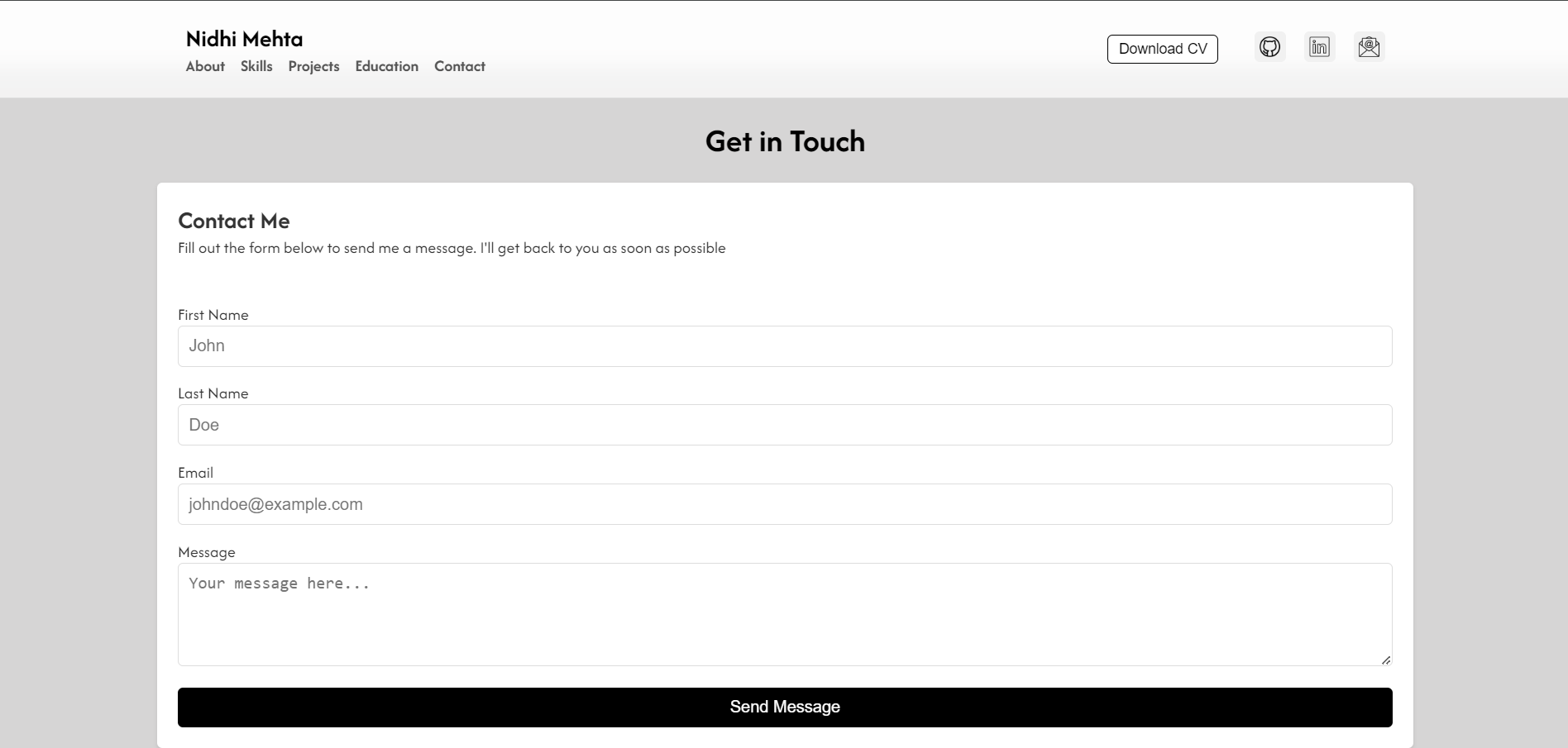 Portfolio Page