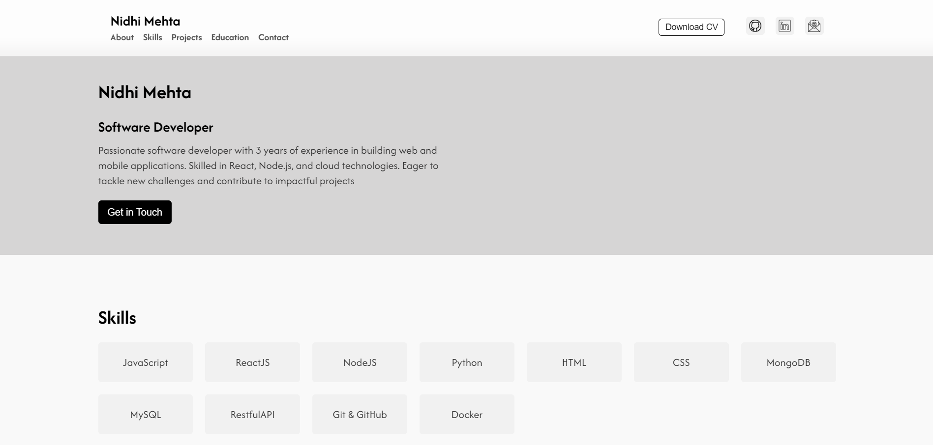 Portfolio Page