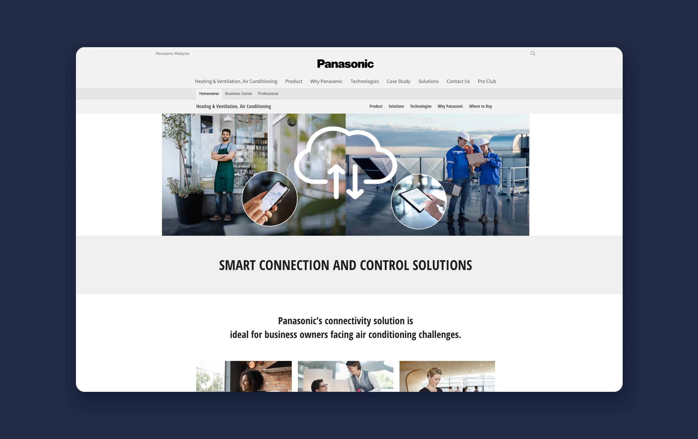 Panasonic HVAC Global web