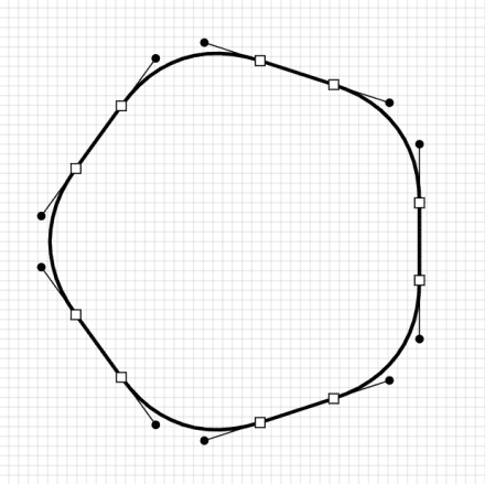 Interactive rounded Corners on SVG Polygons with d3.js illustration